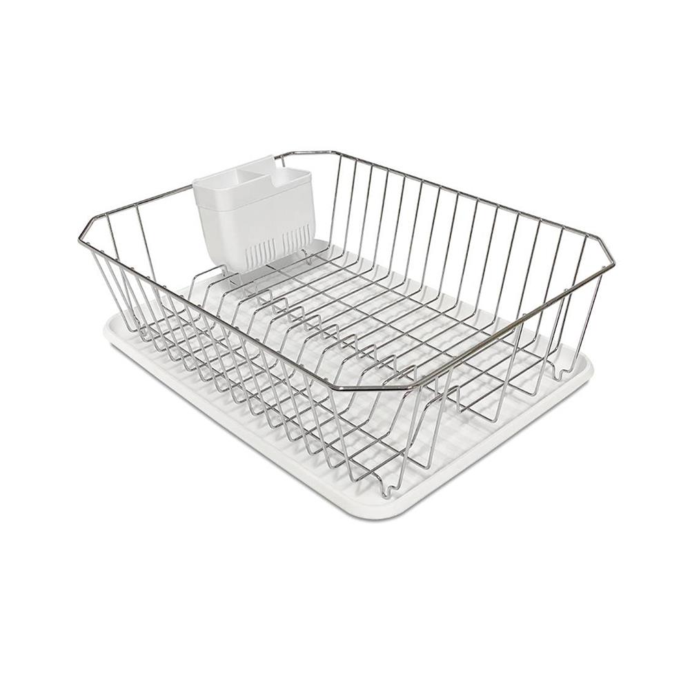 ชั้นคว่ำจานสเตนเลส พร้อมที่ใส่ช้อนและถาดรองน้ำ KECH FIRM