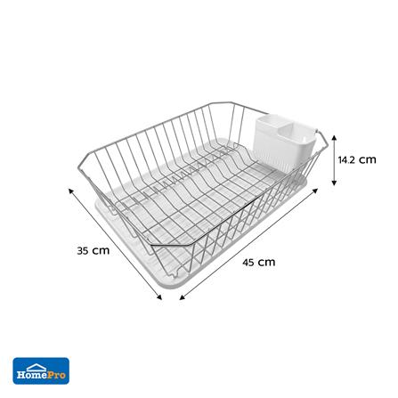 ชั้นคว่ำจานสเตนเลส พร้อมที่ใส่ช้อนและถาดรองน้ำ KECH FIRM_8