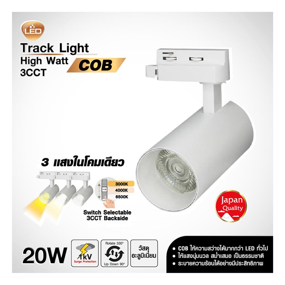แทรคไลท์ LED SHINING S-TRL20004-1 20 วัตต์ DAYLIGHT/COOL WHITE/WARM WHITE สีขาว