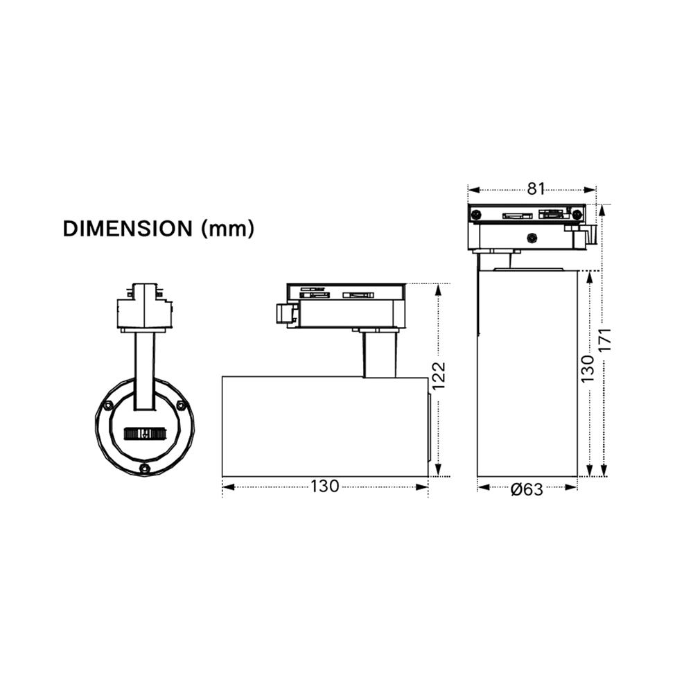 แทรคไลท์ LED SHINING S-TRL20004-1 20 วัตต์ DAYLIGHT/COOL WHITE/WARM WHITE สีขาว