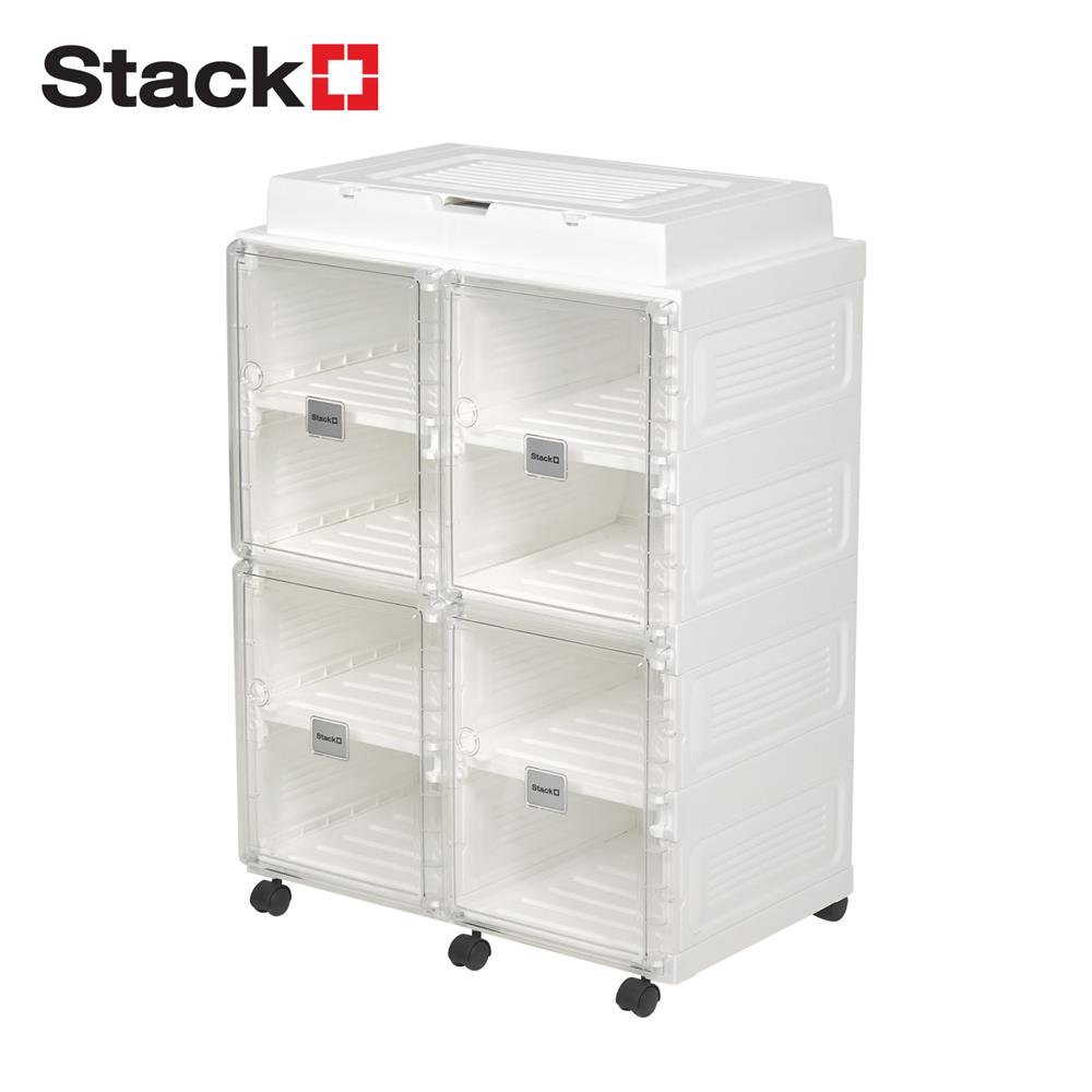 ชั้นวางรองเท้า 8 ช่อง พร้อมระบบเป่าแห้ง อุ่น และกำจัดกลิ่น STACKO CLAIRE 53.5X34X76 ซม. สีขาว