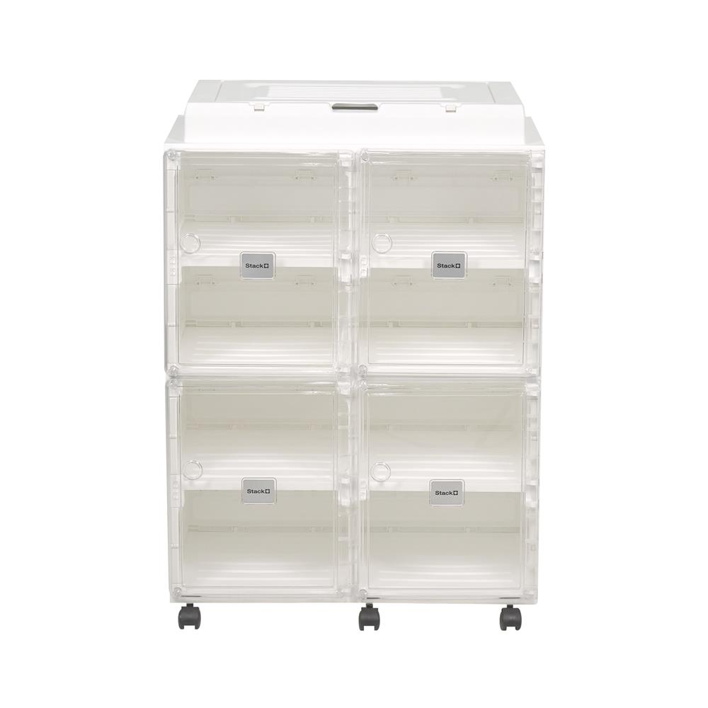 ชั้นวางรองเท้า 8 ช่อง พร้อมระบบเป่าแห้ง อุ่น และกำจัดกลิ่น STACKO CLAIRE 53.5X34X76 ซม. สีขาว