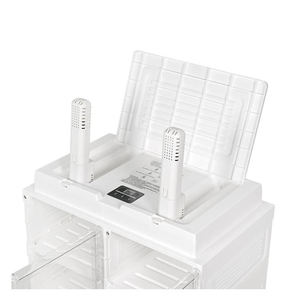 ชั้นวางรองเท้า 8 ช่อง พร้อมระบบเป่าแห้ง อุ่น และกำจัดกลิ่น STACKO CLAIRE 53.5X34X76 ซม. สีขาว