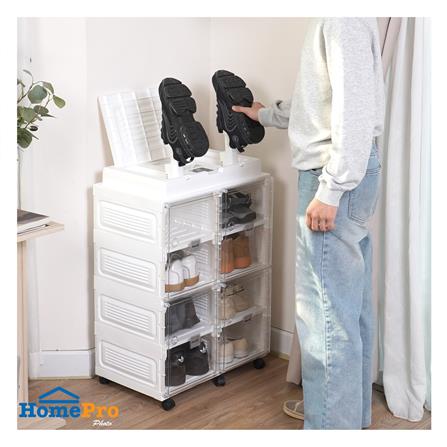 ชั้นวางรองเท้า 8 ช่อง พร้อมระบบเป่าแห้ง อุ่น และกำจัดกลิ่น STACKO CLAIRE 53.5X34X76 ซม. สีขาว_6