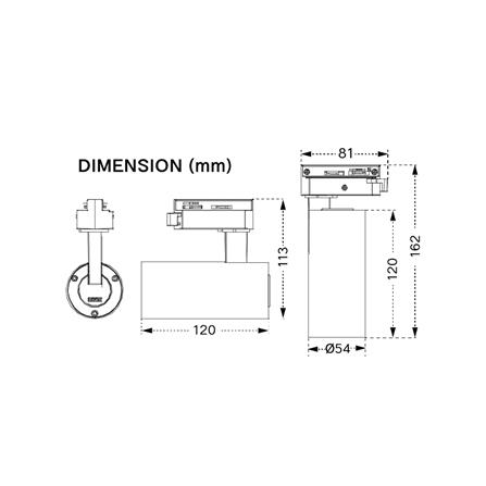 แทรคไลท์ LED SHINING S-TRL10004-1 10 วัตต์ DAYLIGHT/COOL WHITE/WARM WHITE สีดำ_4