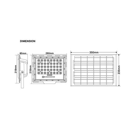 สปอตไลท์ SOLAR SHINING TORNADO S-FD30065K-2SLA 300 วัตต์ DAYLIGHT สีดำ_10