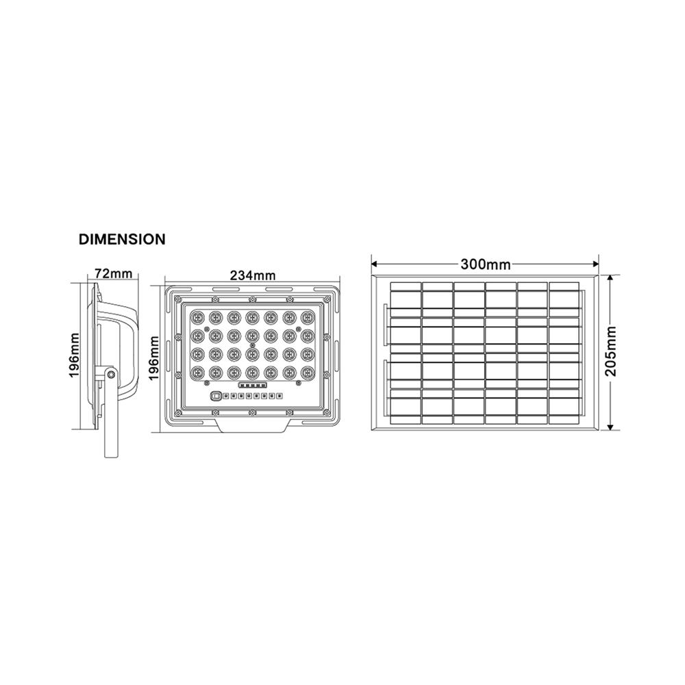 สปอตไลท์ SOLAR SHINING TORNADO S-FD15065K-2SLA 150 วัตต์ DAYLIGHT สีดำ