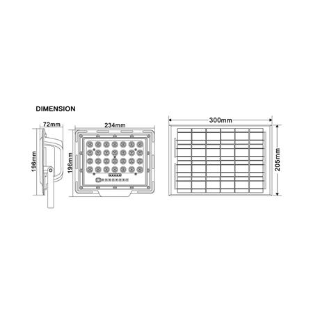 สปอตไลท์ SOLAR SHINING TORNADO S-FD15065K-2SLA 150 วัตต์ DAYLIGHT สีดำ_10