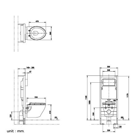 สุขภัณฑ์แขวนผนัง TOTO CWT941K สีขาว_1