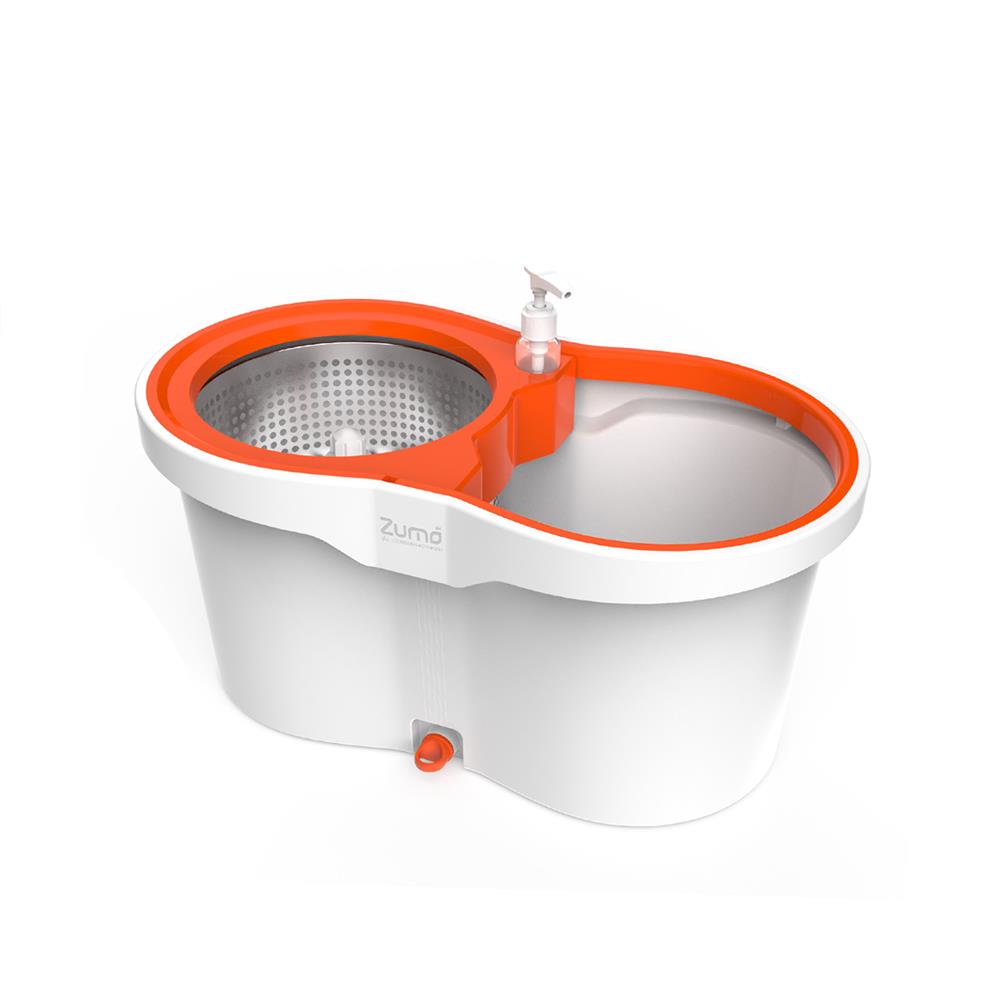 ชุดอุปกรณ์ถังปั่นพร้อมไม้ม็อบ ZUMO เจ๊จิ๋ว ZM04 สีขาว/ส้ม
