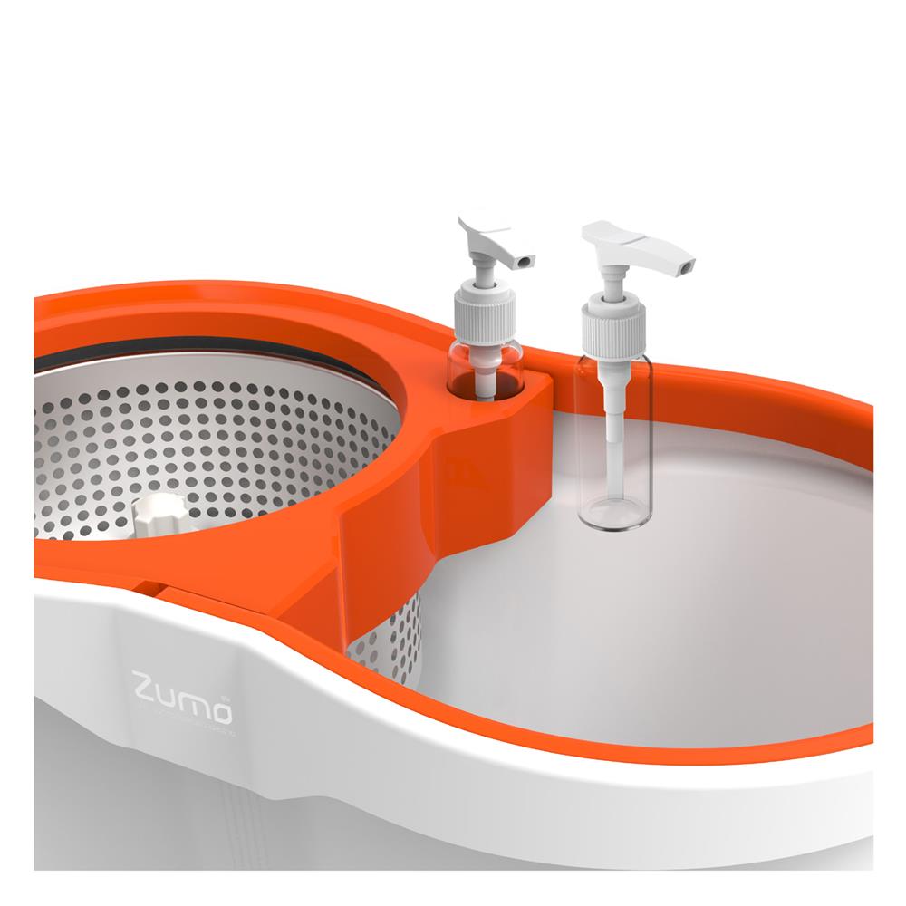 ชุดอุปกรณ์ถังปั่นพร้อมไม้ม็อบ ZUMO เจ๊จิ๋ว ZM04 สีขาว/ส้ม