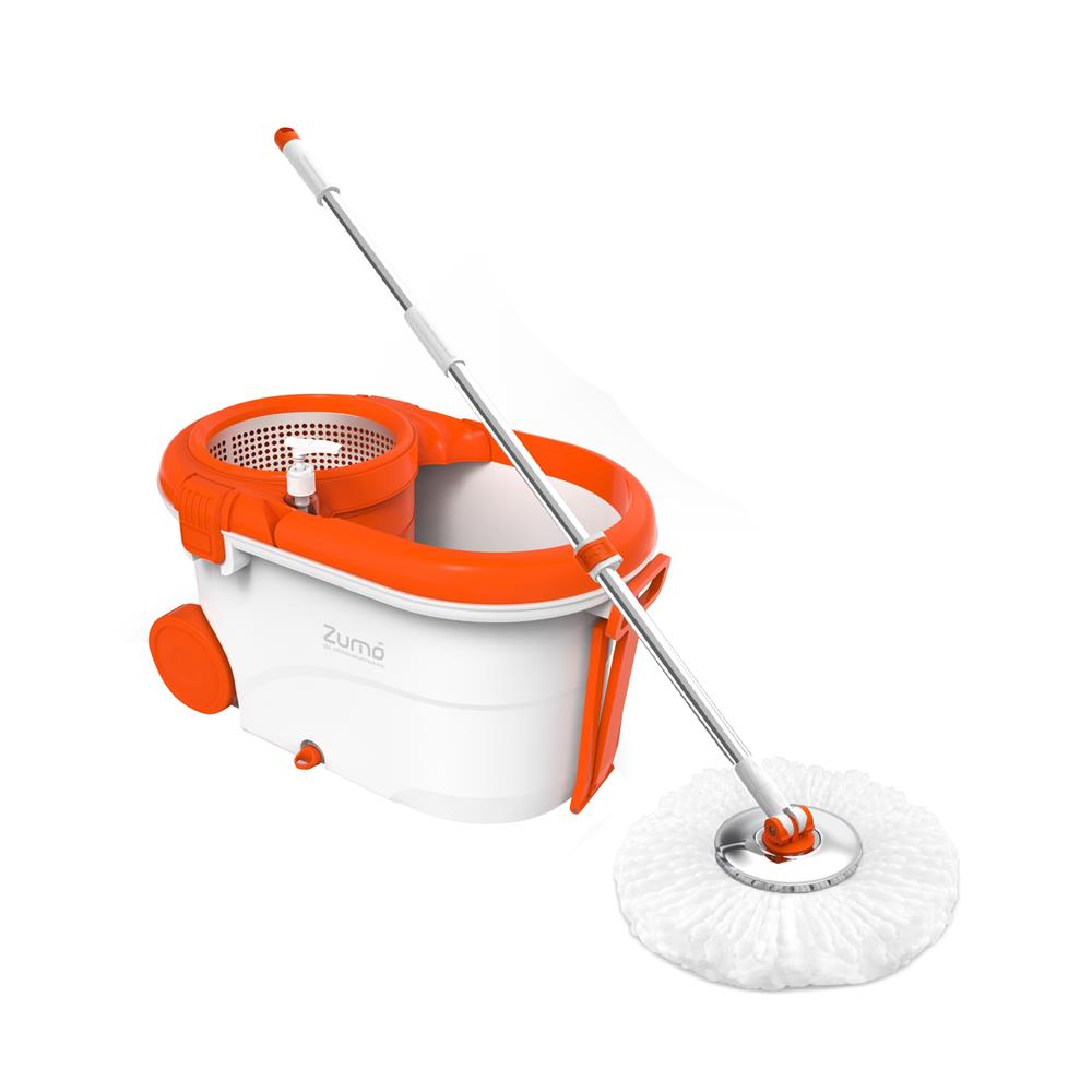 ชุดอุปกรณ์ถังปั่นพร้อมไม้ม็อบ ZUMO ZM01 สีขาว/ส้ม