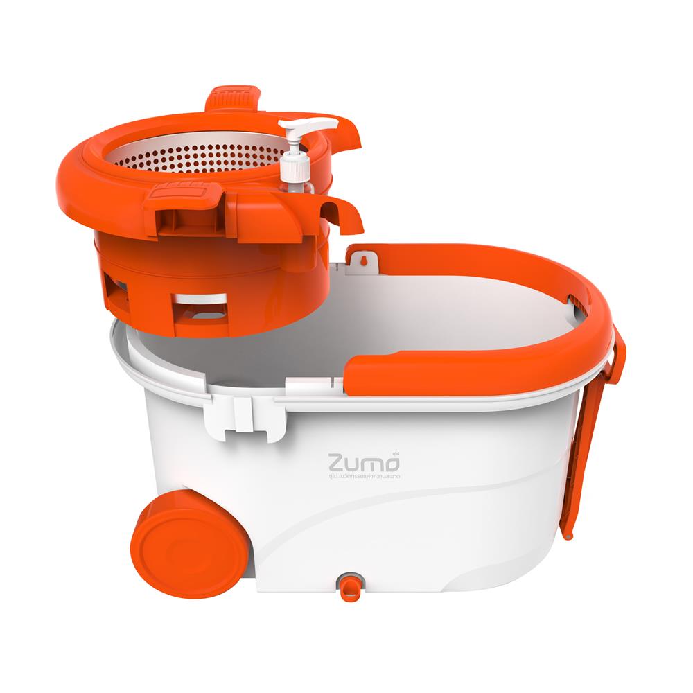 ชุดอุปกรณ์ถังปั่นพร้อมไม้ม็อบ ZUMO ZM01 สีขาว/ส้ม