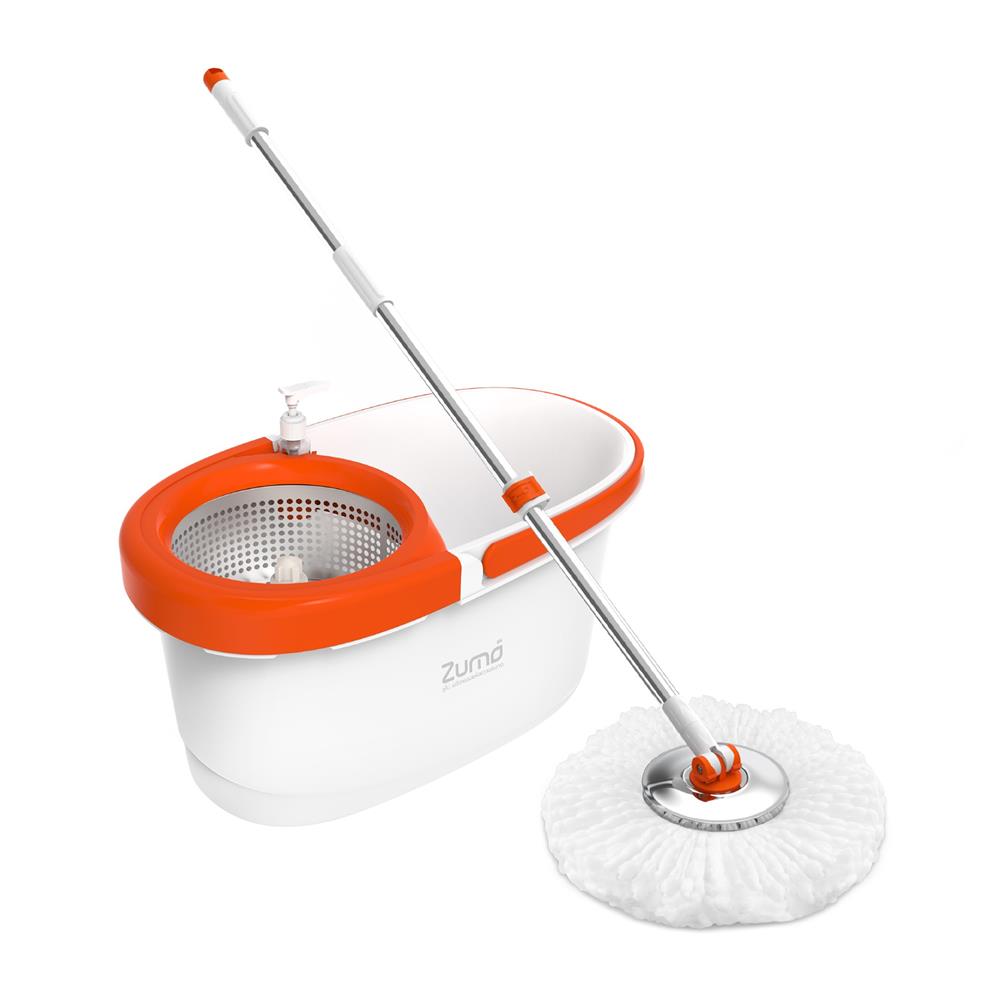 ชุดอุปกรณ์ถังปั่นพร้อมไม้ม็อบ ZUMO EMPIRE ZM03 สีขาว/ส้ม