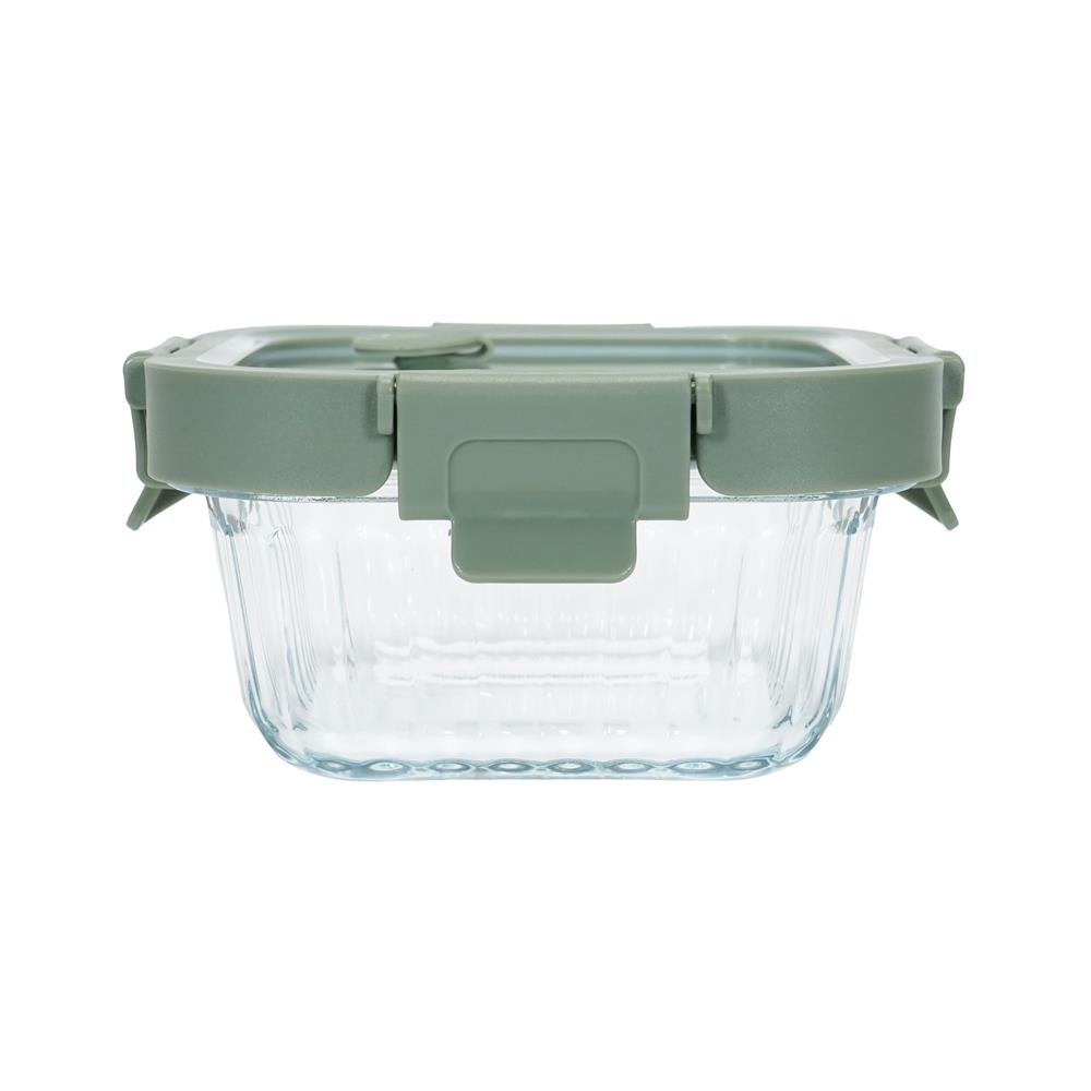 กล่องอาหารแก้วเหลี่ยม KECH RENA 0.32 ลิตร สีเทา