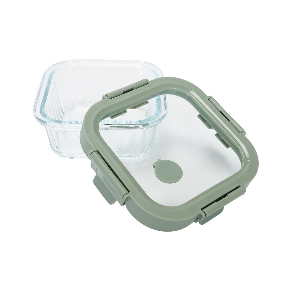 กล่องอาหารแก้วเหลี่ยม KECH RENA 0.32 ลิตร สีเทา