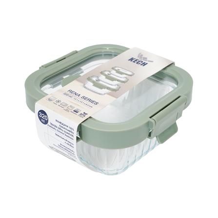 กล่องอาหารแก้วเหลี่ยม KECH RENA 0.32 ลิตร สีเทา_5