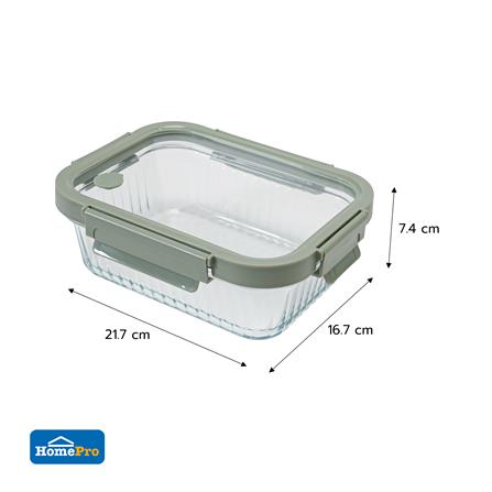 กล่องอาหารแก้วเหลี่ยม KECH RENA 1.05 ลิตร สีเทา_5