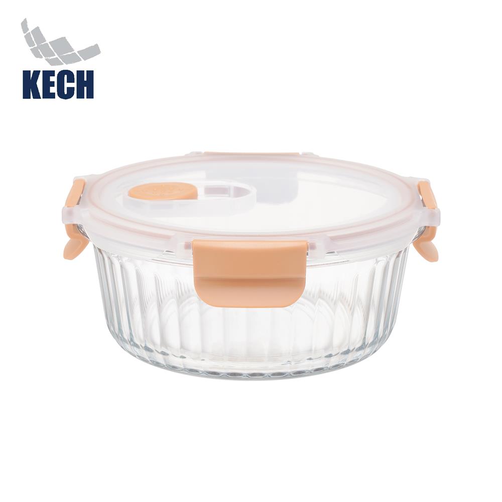 กล่องอาหารแก้วกลม KECH RUSSELL 0.95 ลิตร สีพีช