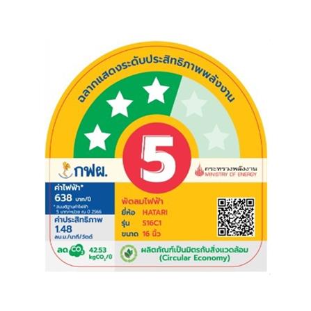 พัดลมสไลด์ 16 นิ้ว HATARI S16C1 สีเขียว_3