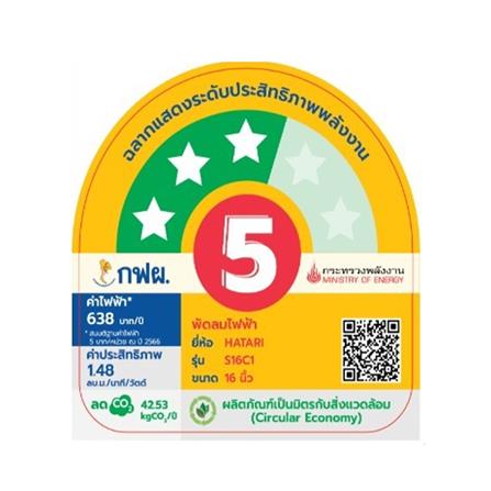 พัดลมสไลด์ 16 นิ้ว HATARI S16C1 สีฟ้า_3