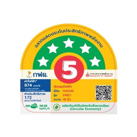 พัดลมสไลด์ 18 นิ้ว HATARI S18C1 สีม่วง_3