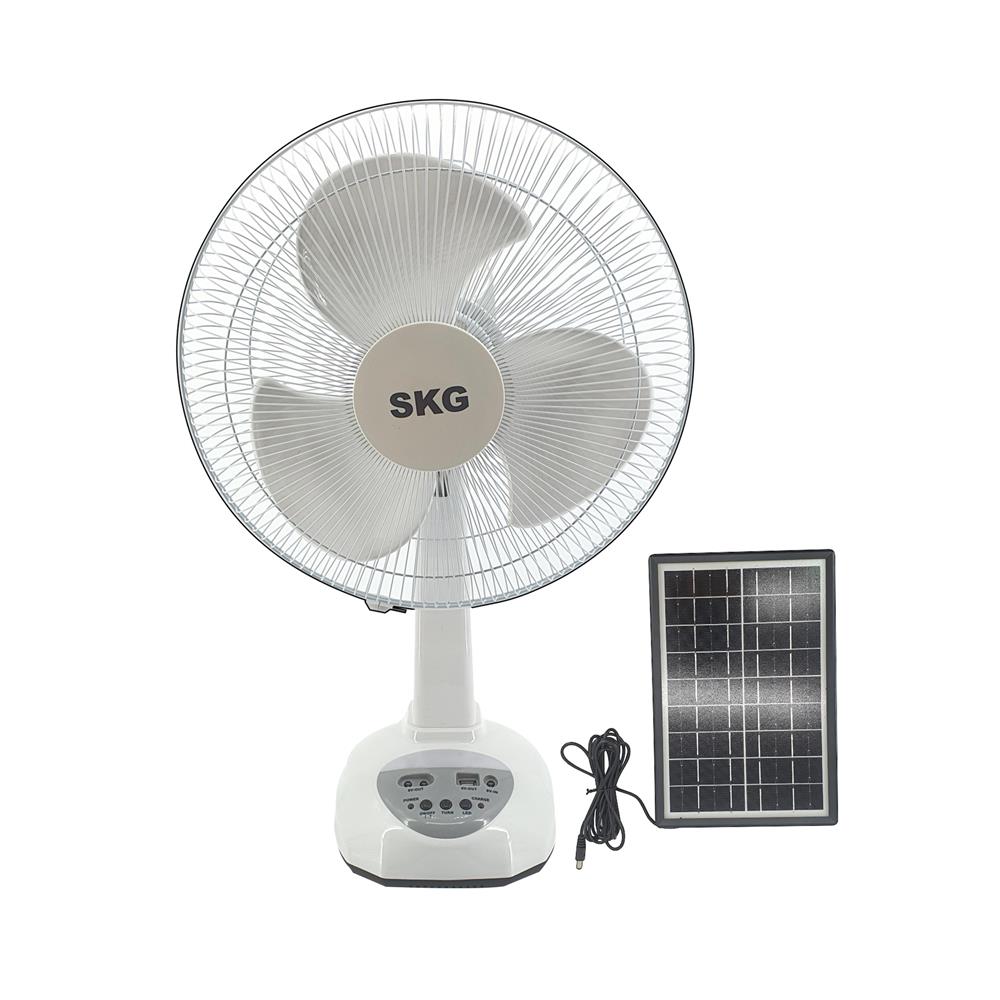 พัดลมโซลาร์เซลล์ 12 นิ้ว SKG SK-125L สีขาว_1