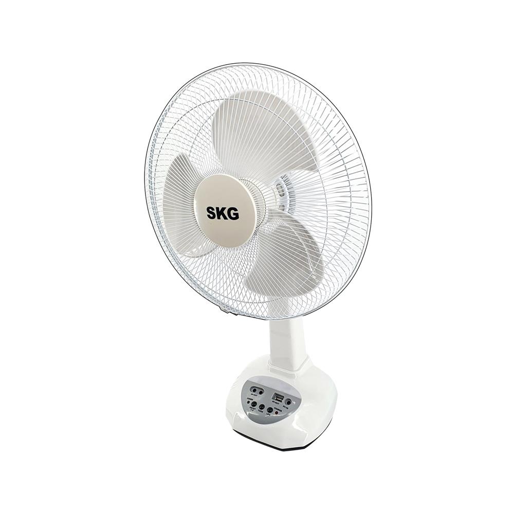 พัดลมโซลาร์เซลล์ 12 นิ้ว SKG SK-125L สีขาว
