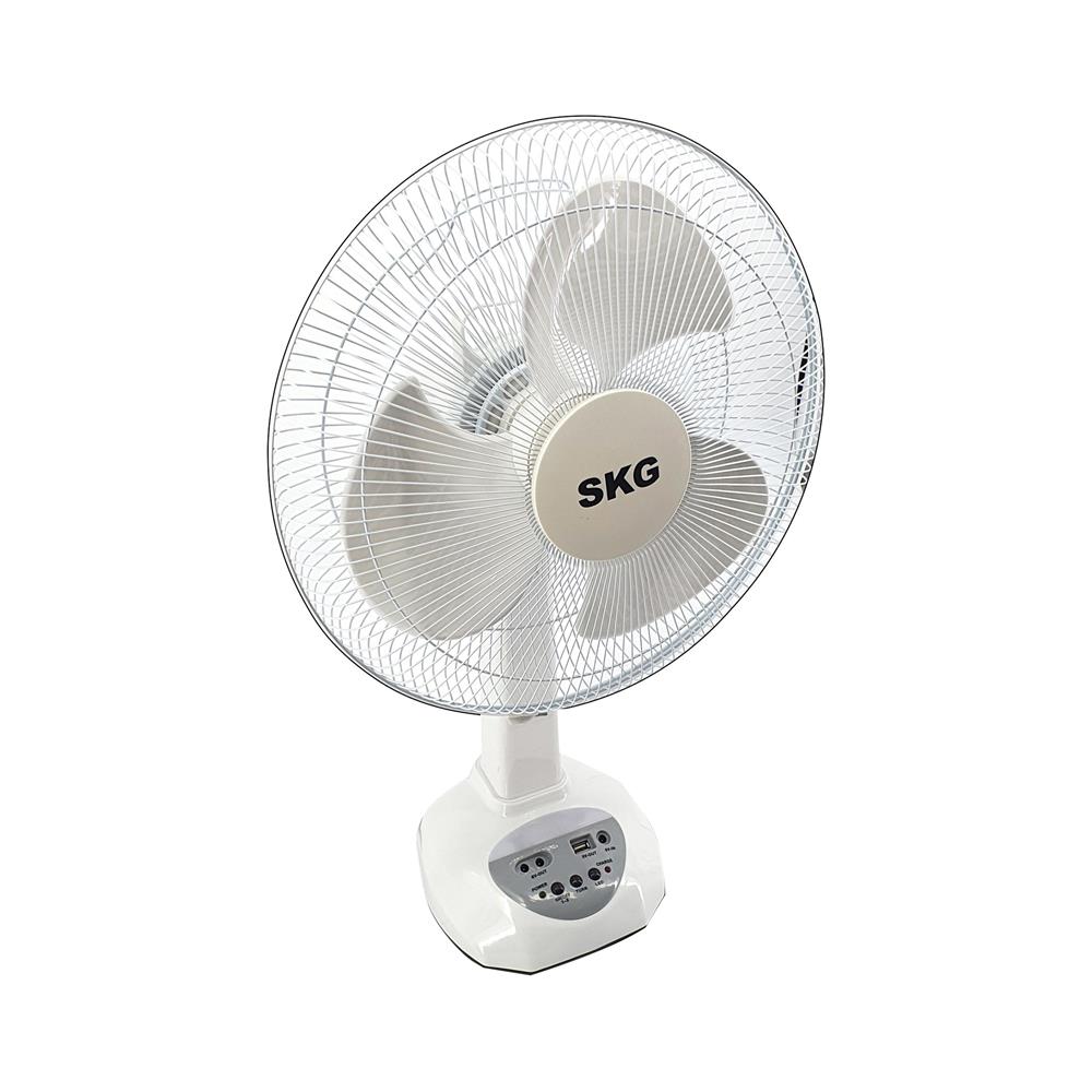 พัดลมโซลาร์เซลล์ 12 นิ้ว SKG SK-125L สีขาว