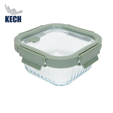 กล่องอาหารแก้วเหลี่ยม KECH RENA 0.52 ลิตร สีเทา_0