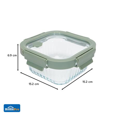 กล่องอาหารแก้วเหลี่ยม KECH RENA 0.52 ลิตร สีเทา_7