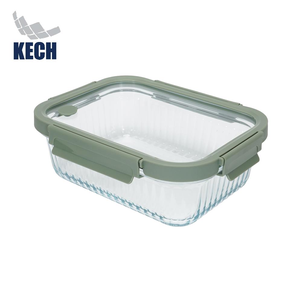 กล่องอาหารแก้วเหลี่ยม KECH RENA 1.52 ลิตร สีเทา_0