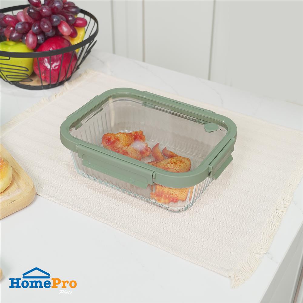 กล่องอาหารแก้วเหลี่ยม KECH RENA 1.52 ลิตร สีเทา