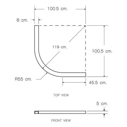 ธรณีเทียม I-SPA CURVE100/I-CS-CMC100-W 100X100 ซม. สีขาว_2
