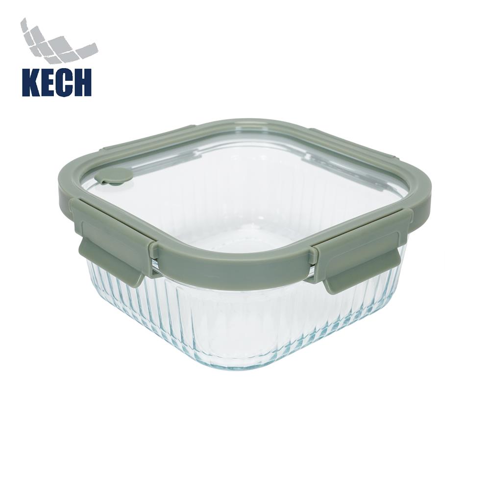 กล่องอาหารแก้วเหลี่ยม KECH RENA 1.1 ลิตร สีเทา_1