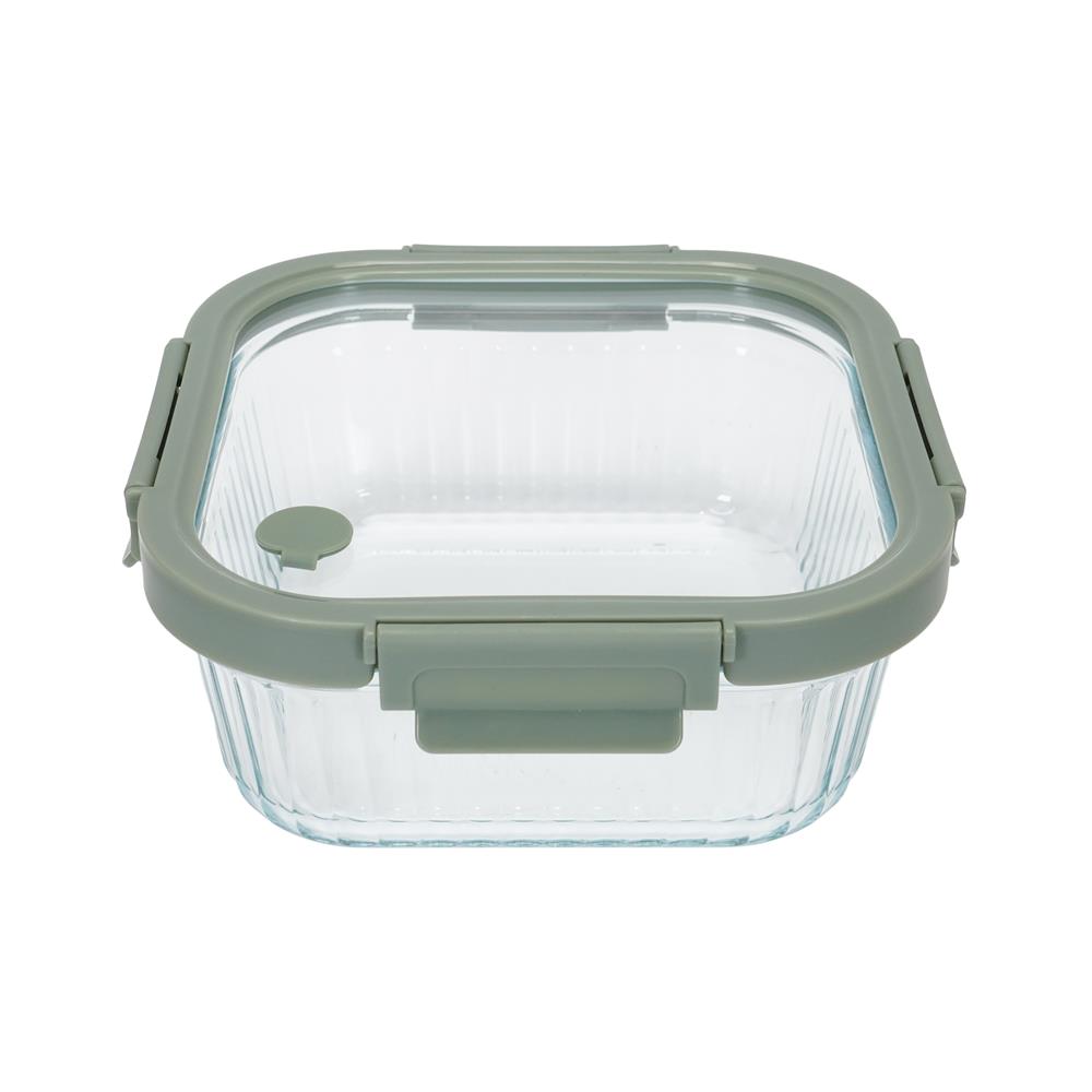 กล่องอาหารแก้วเหลี่ยม KECH RENA 1.1 ลิตร สีเทา