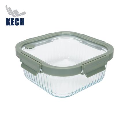 กล่องอาหารแก้วเหลี่ยม KECH RENA 1.1 ลิตร สีเทา_0