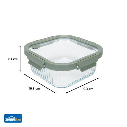 กล่องอาหารแก้วเหลี่ยม KECH RENA 1.1 ลิตร สีเทา_6