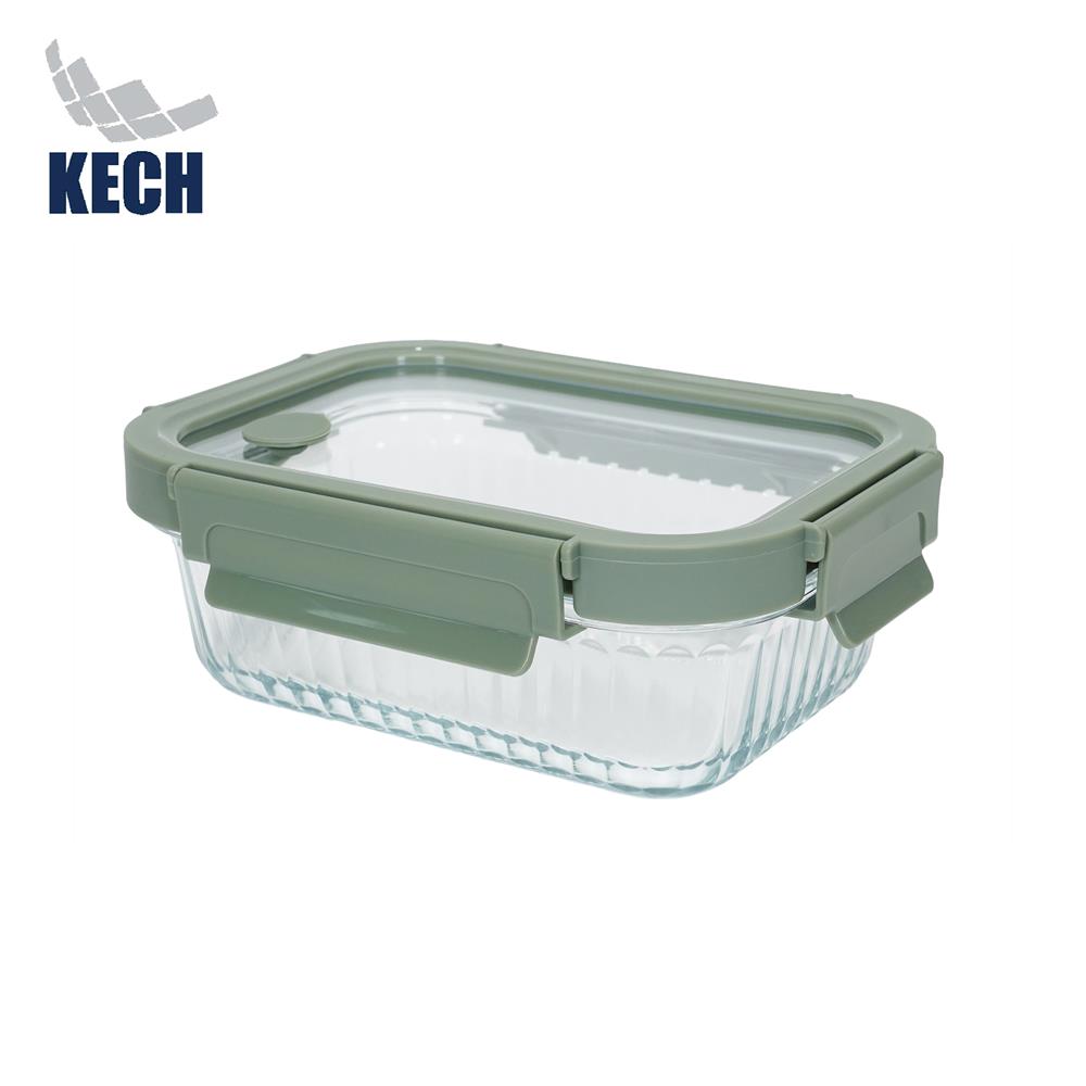 กล่องอาหารแก้วเหลี่ยม KECH RENA 0.64 ลิตร สีเทา