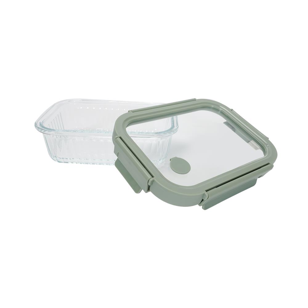 กล่องอาหารแก้วเหลี่ยม KECH RENA 0.64 ลิตร สีเทา