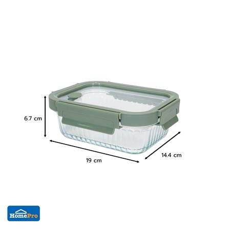 กล่องอาหารแก้วเหลี่ยม KECH RENA 0.64 ลิตร สีเทา_6