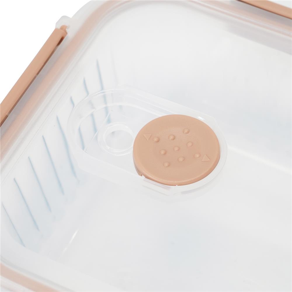 กล่องอาหารแก้วเหลี่ยม KECH RUSSELL 1.05 ลิตร สีพีช