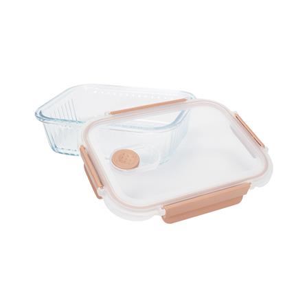 กล่องอาหารแก้วเหลี่ยม KECH RUSSELL 1.05 ลิตร สีพีช_2