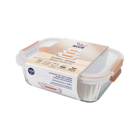 กล่องอาหารแก้วเหลี่ยม KECH RUSSELL 1.05 ลิตร สีพีช_4