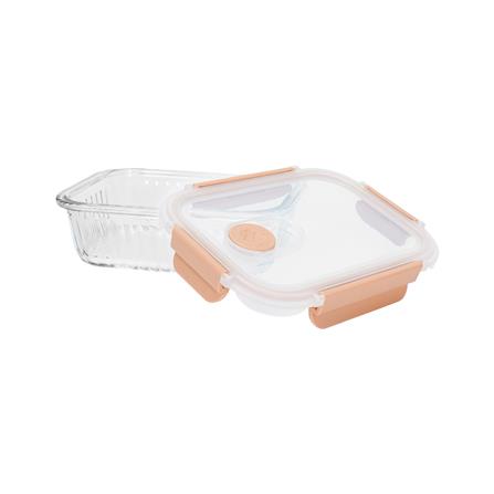 กล่องอาหารแก้วเหลี่ยม KECH RUSSELL 0.64 ลิตร สีพีช_2