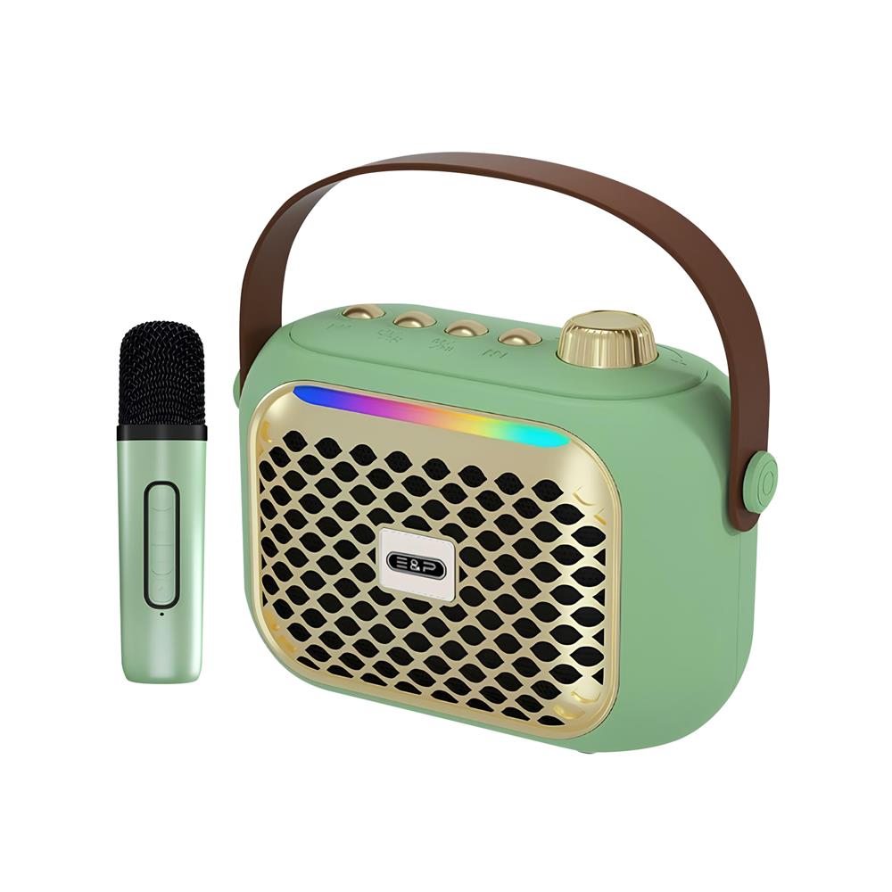 ลำโพงบลูทูธพร้อมไมค์ E&P POPPY สีเขียว