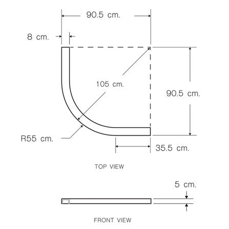 ธรณีเทียม I-SPA CURVE 90/ I-CS-CMC90-W 90X90 ซม. สีขาว_2
