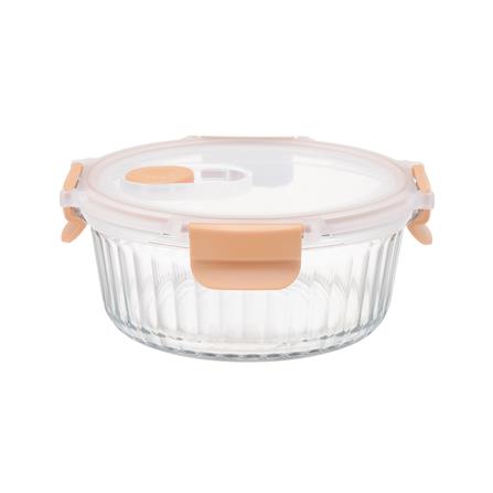 กล่องอาหารแก้วกลม KECH RUSSELL 0.65 ลิตร สีพีช_2