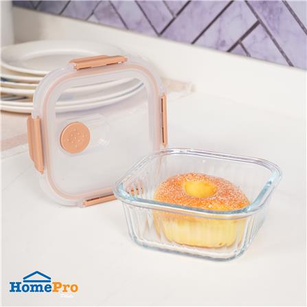 กล่องอาหารแก้วเหลี่ยม KECH RUSSELL 0.52 ลิตร สีพีช_5