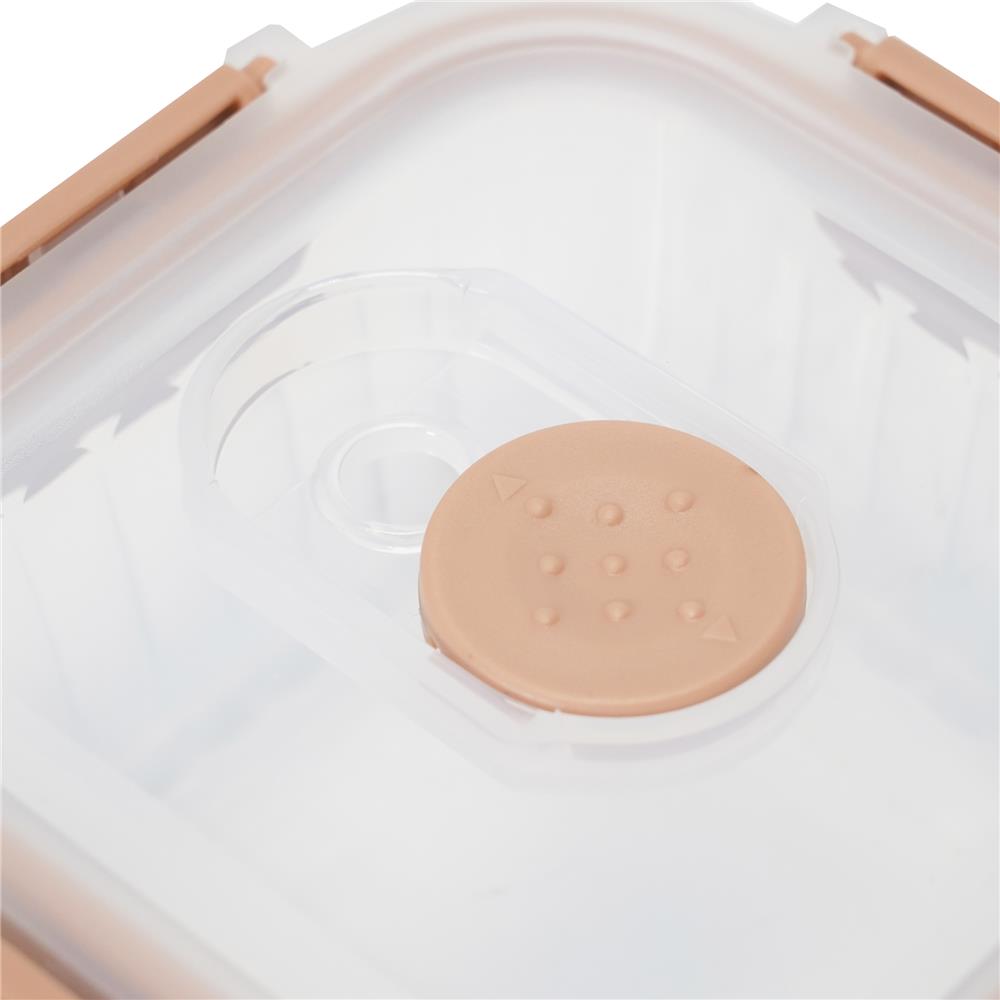 กล่องอาหารแก้วเหลี่ยม KECH RUSSELL 0.32 ลิตร สี่พีช